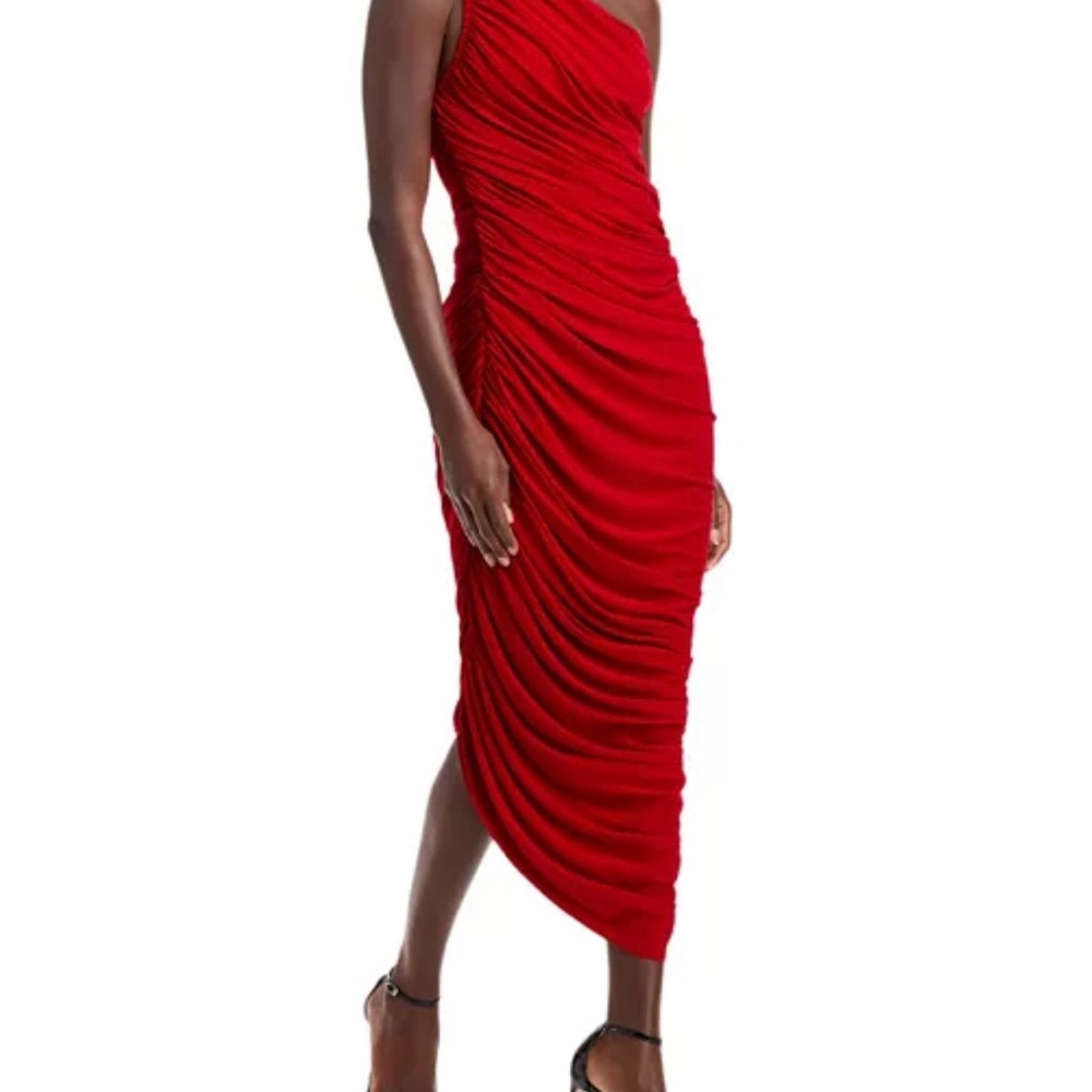 Norma Kamali Red One-Shoulder Dress
